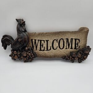 Farmhouse Rooster Rustic Welcome Hanging Sign Indoor Or Outdoor